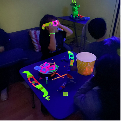 Niños en una actividad flúor