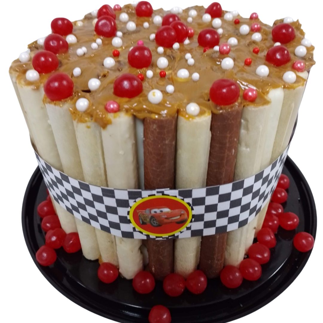 Torta de 100 cuchuflí, temática de Cars